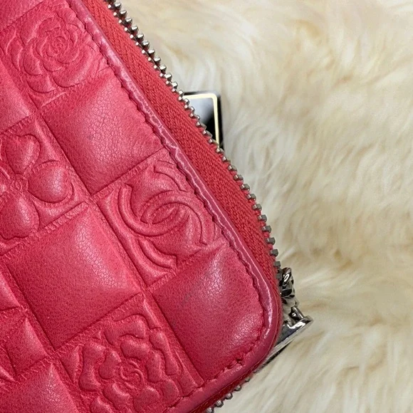 Chanel Mademoiselle Key Chain Card Holder Pink Leather With Silver Hardware - Picture 9 of 16